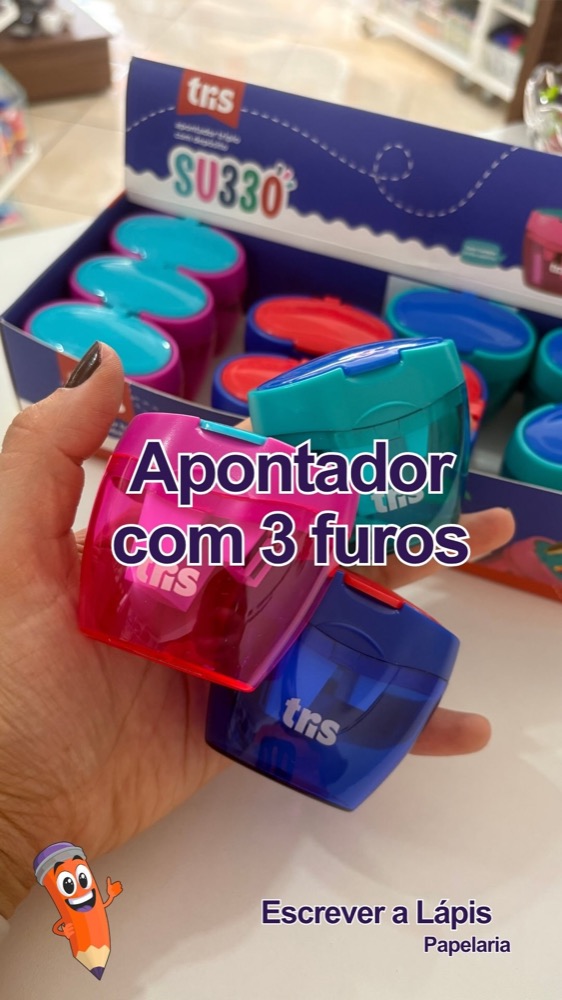 Apontador com 3 furos da Tris